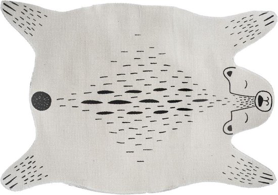 Tapijt - Vloerkleed - zwart/wit - teddy beer -  Kinder / Baby kamer
