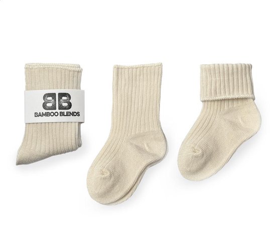 Bamboo Blends - Bamboe Kinder Sokken - 3-Pack - Maat 1 - 2 Jaar - Pastel Taupe