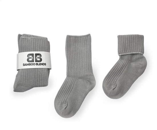 Bamboo Blends Bamboe Baby Sokken 3-Pack Maat 6 - 12 maanden - Grijs