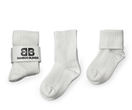 Bamboo Blends Bamboe Baby Sokken 3-Pack Maat 6 - 12 maanden - Wit