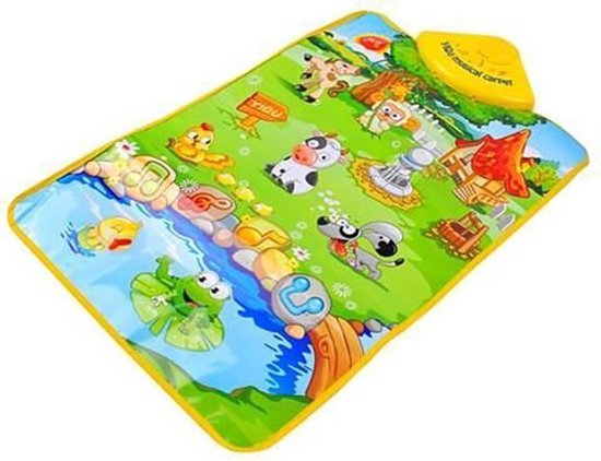 Speelkleed voor baby met dieren - met muziekeffecten - 60 x 40 cm - groen