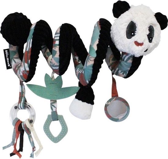 Les Deglingos Kinderwagenspanner Spiraal Panda Zwart/wit