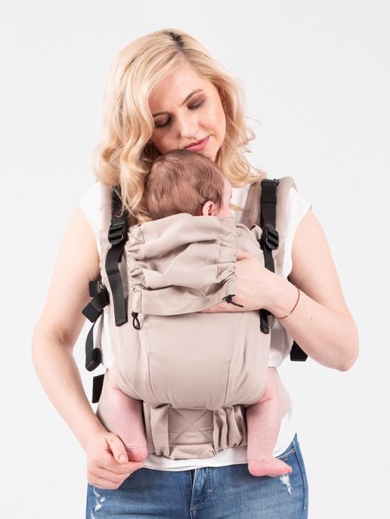 ISARA Baby Draagzak The One Caffee latte - ergonomische draagzak geschikt vanaf geboorte