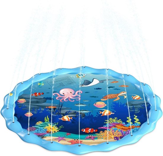 Watermat Water Fontein Waterspeelmat Speelkleed Aquamat Waterstraalkussen Spatmat Kinderen Buiten Spelen Zon Warm