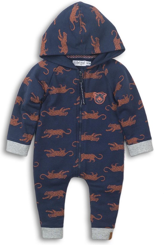 Dirkje - 1 pce Babysuit - Navy + aop - Mannen - Maat 80