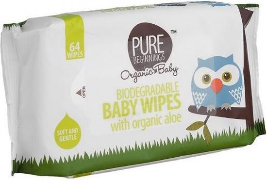 Pure Beginnings, Biodegradable Baby doekjes met biologische Aloa vera