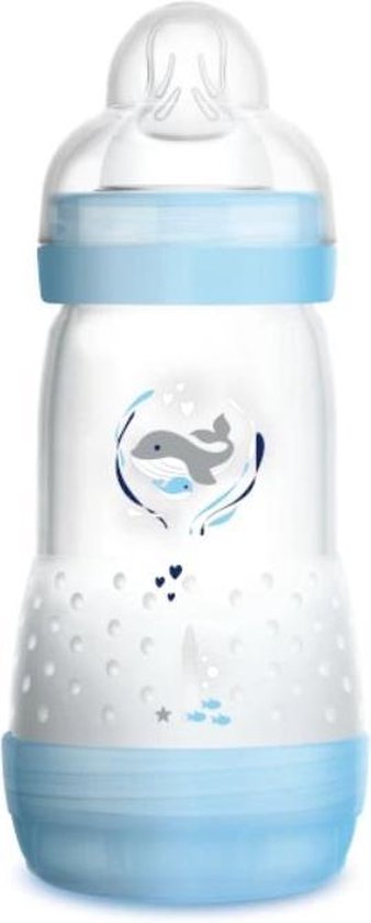 MAM  260ml ANTI-COLIC ZUIGFLES 2+ Medium flow Blauw