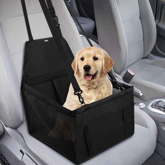 Luxe Honden Autostoel – Opvouwbare Hondenmand – Autostoel Hond - Inclusief Veiligheidsgordel voor je Huisdier - Autobench voor Honden – Hondenmand Auto - Zwart