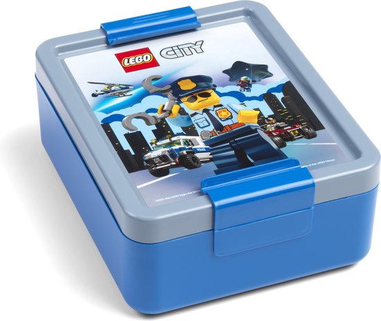 LEGO Broodtrommel Lego City - Grijs/Blauw