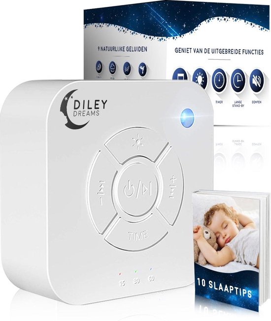 Diley Dreams® Universal Slaaptrainer - Witte Ruis - White Noise Machine - Muziekdoosje Baby - Kinderen - Slaaphulp
