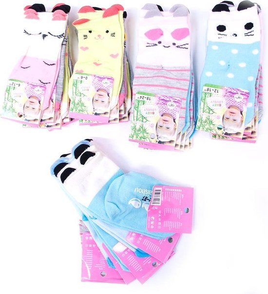 Comfortabele babysokken 5 paar kindersokken met antisliplaag - 18-24 maanden