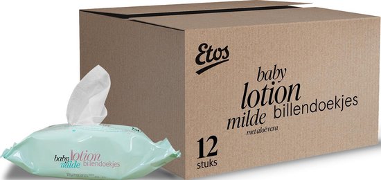 Etos Baby Lotion Milde Billendoekjes - 960 stuks (12 x 80 stuks)