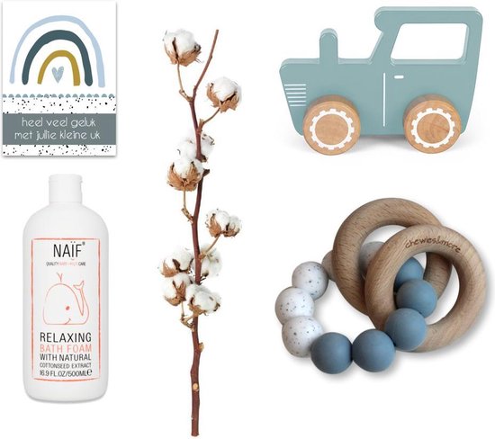 Kraamcadeau | Cadedaubox | Lief&Zo | Baby box | Geboortecadeau |Babydoos, baby cadeau, babyshower cadeau, zwangerschap cadeau, kraampakket, babypakket, bevalling, kraam cadeau unisex, baby giftbox chewie blue