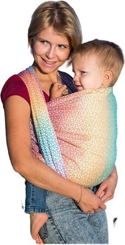 Luna Dream Draagdoek Sling Little Hearts Rainbow Katoen Maat 5