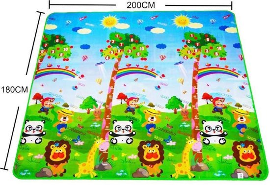 Educatieve oprolbare flexibele XXL Speelmat / speelmat baby / speelmat foam / speelmat kinderen / voor binnen en buiten / opvouwbaar / playmat / waterafstotend / speeltapijt / speelmat foam opvouwbaar / speelmat buiten / speelmatten kinderen
