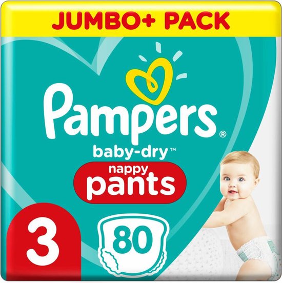 Pampers Baby Dry Luierbroekjes Maat 3 (6-11 kg) 80 Stuks