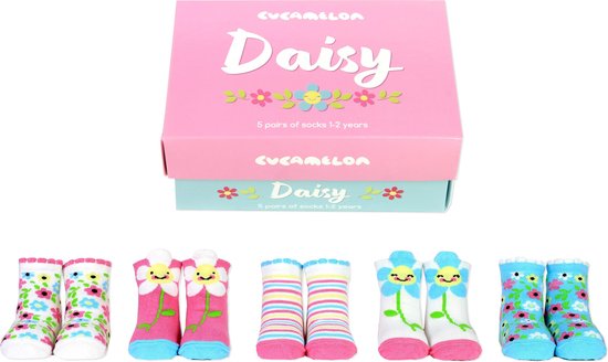 5 paar Baby Sokken in Cadeaudoos Multipack Unisex Geschenkset Maat 12-24 maanden