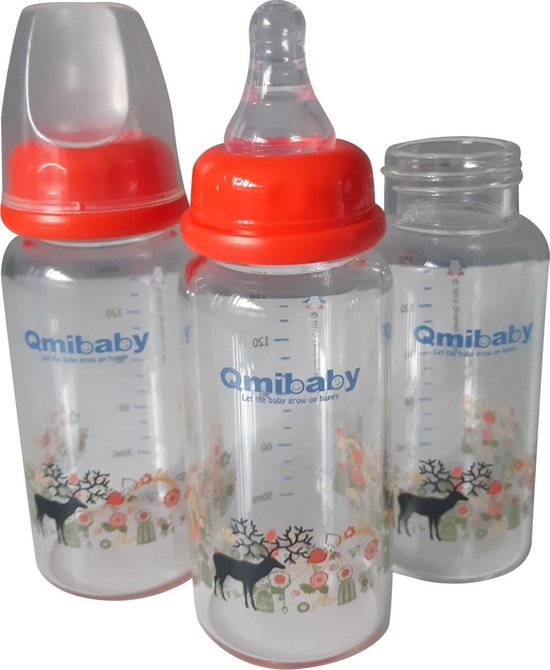 Babyflessen - babyfles 150 ML - fles - baby - standaard fles - fles voor pasgeboren - Qmibaby