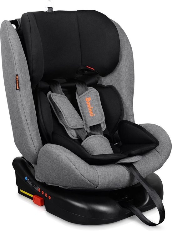 Baninni autostoel Monza 360° met isoFix Grijs (0-36kg) - Groep 0-1-2-3 autostoel voor kinderen van 0 tot 12 jaar