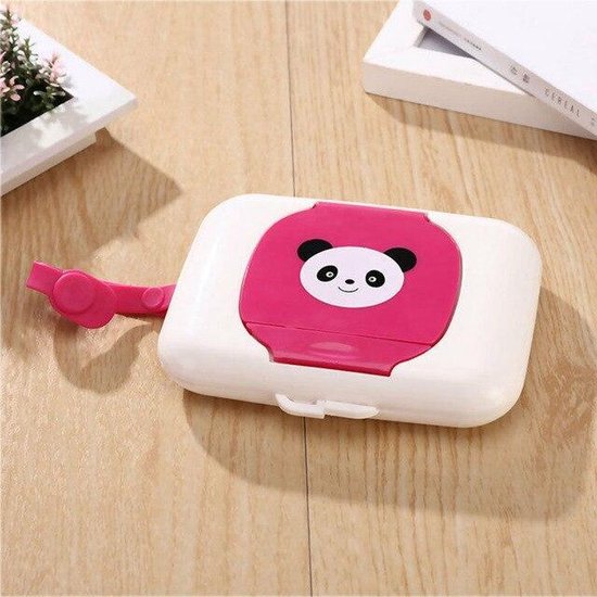 Baby doekjes houder / Natte, papieren handdoek doos / roze panda box, billen doekjes + 1 pak Zwitsal billendoekjes