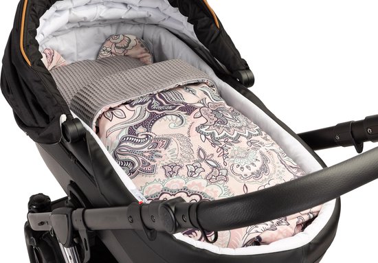 Kinderwagen bekledingset kussen + deken INDIE GRAFIET