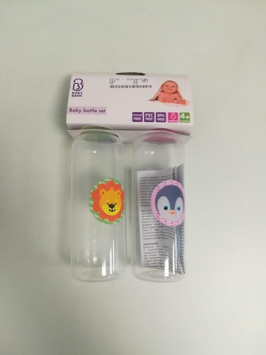 Babyflesjes set van 2 - groen en roze