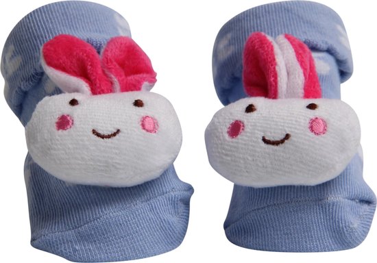 Babysokken 'konijntje' antislip katoen Maat 0-12 maanden