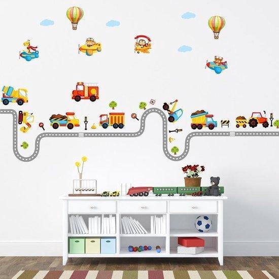 Muursticker | Auto's | Graafmachines | Vliegtuigen | Wanddecoratie | Muurdecoratie | Slaapkamer | Kinderkamer | Babykamer | Jongen | Meisje | Decoratie Sticker |