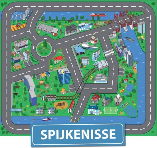 Speelkleed Spijkenisse City-Play - Autokleed - Verkeerskleed - Speelmat Spijkenisse