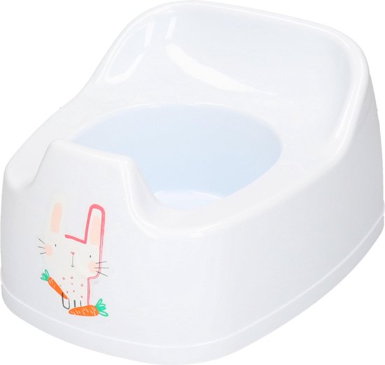 1x Baby/peuter plaspotje/wc potje wit met konijntje print 27 cm - Zindelijkheidstraining - Babypotje