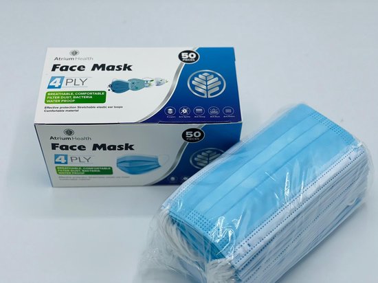 An Phu 100 stuks  Mondkapjes-mondmasker 4 Laags -Blauw