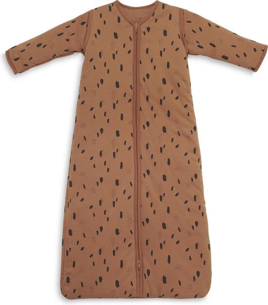 Baby slaapzak 90cm Spot caramel met afritsbare mouw