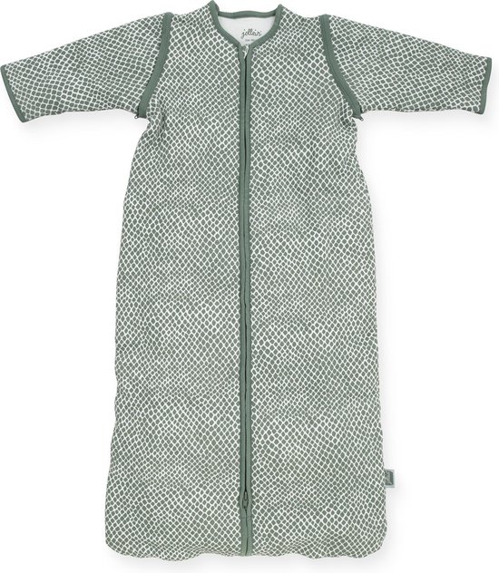 Baby slaapzak 70cm Snake ash green met afritsbare mouw