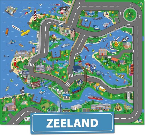 Speelkleed Zeeland City-Play - Autokleed - Verkeerskleed - Speelmat Zeeland