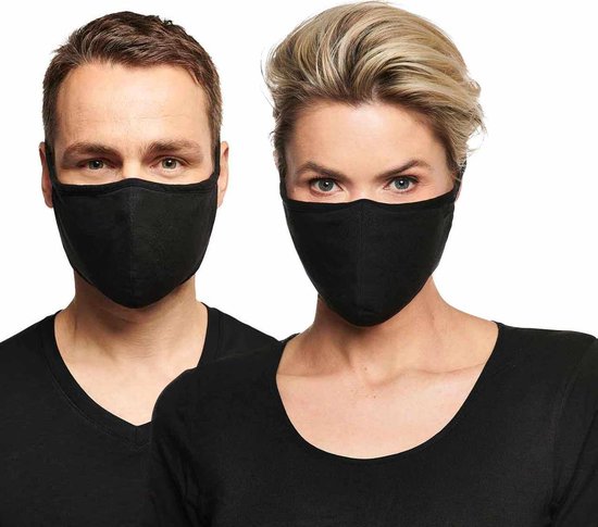 Bamboo Face Mask (2-pack) - Zwart