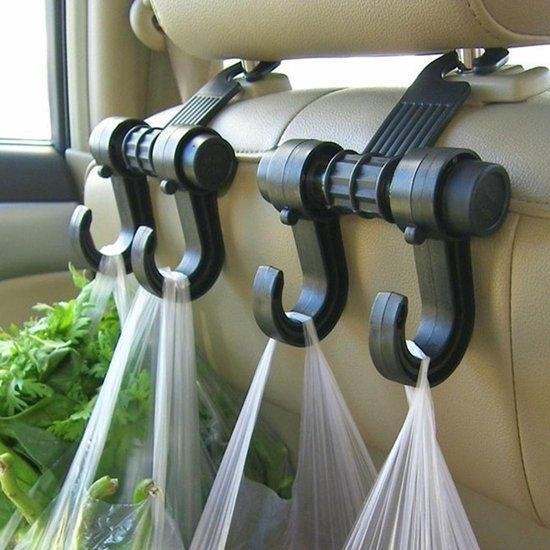 Haakhouder auto | Smarty  tassenhaak | Rugzak auto haakhouder | Dubbele haken | Hoofdsteunhangers | 2 stuks | Autostoel organizer