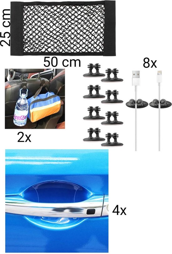 Car safety - autospons -Deur beschermer -Navigatiesysteem -Auto stickers-Kabel clip-Navigatie Houder-Draad kabel USB/GPS-Autostoel Haak-Bagagedrager auto-Auto Haak- Laak beschermer - auto doekjes- Auto net - kofferbak