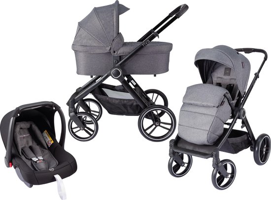 Born Lucky Kinderwagen 3 in 1 Riva - Grijs