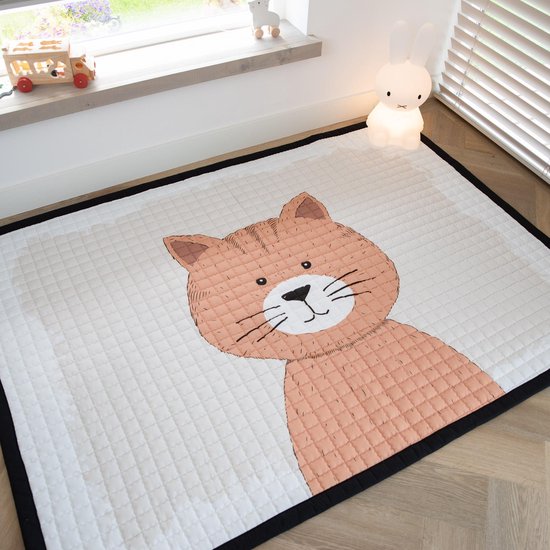 Love by Lily - groot speelkleed baby - Poes - 150x200 - zacht speelkleed buiten en binnen - grote speelmat - speeltapijt kind - picknick kinderkleed - speelkleed xxl - speelkleed peuter