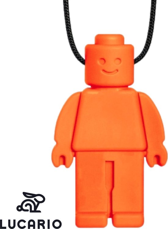 Bijtketting - Kauwketting | Lego design Robot Alex - Oranje