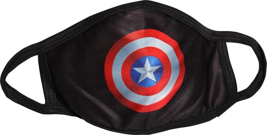 "Captain America" Rekbaar Mondkapje - Maat L (volwassenen) | Stoffen Mondkapje | Wasbaar | Niet-Medisch | Katoen | Herbruikbaar - Marvel - elastisch