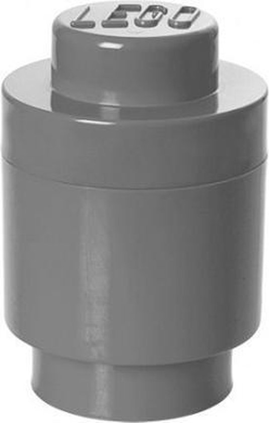 LEGO Storage Brick 1 Opbergbox Rond - Grijs - 950 ML - 12,5 cm x 12,5 cm x 18 cm - Kunststof