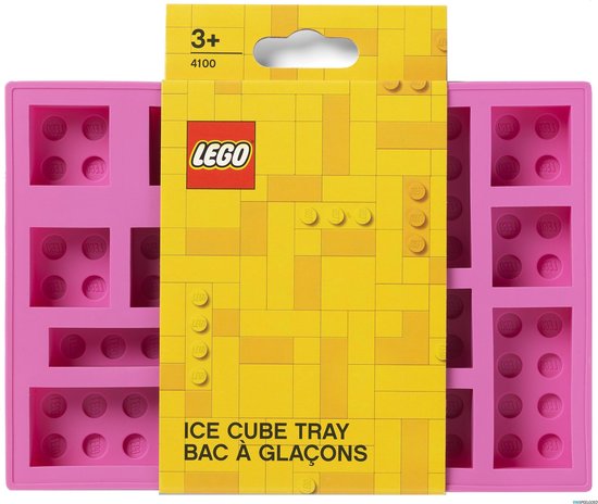 LEGO Iconic IJsblokjesmaker Legosteentjes - Roze - 0.5 L - 17,2x12,0x1,8 CM - Siliconen