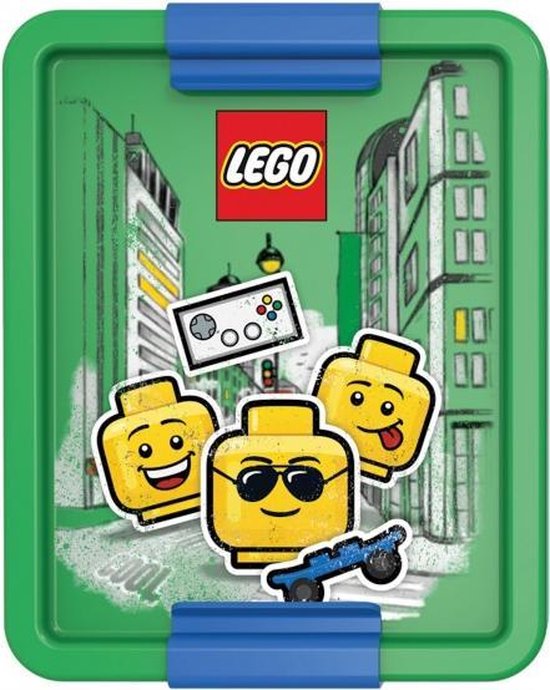 LEGO Broodtrommel - Iconic Boy - Blauw/Groen - 17x13,5x6,9cm - Kunststof