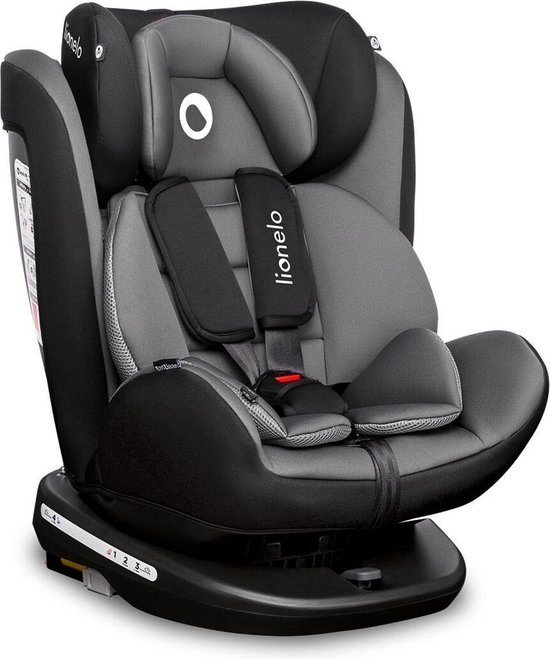 Lionelo autostoel Bastiaan 360° met isoFix Grey (0-36kg) - Groep 0-1-2-3 autostoel voor kinderen van 0 tot 12 jaar