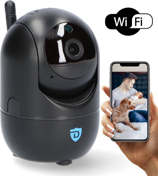 Detepo® Slimme Wifi Beveiligingscamera voor Baby en Huisdier - Bestuurbaar met App - Full HD 2 Megapixel - Babyfoon met bewegingsdetectie en Automatisch Volgen van uw Baby Huisdier - Incl.  Gratis App en Nederlandse Handleiding