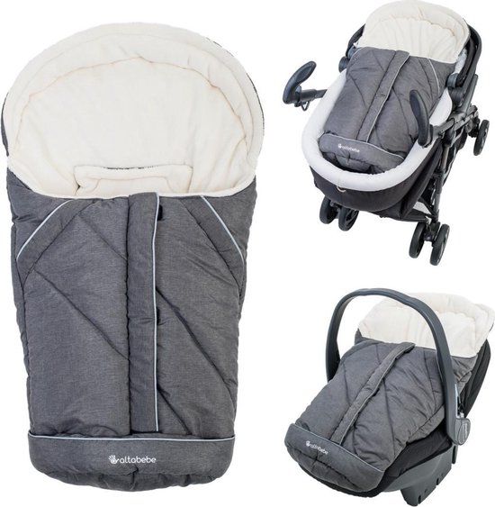 Voetenzak Kinderwagen & Maxi Cosi Universeel - Alpin grijs/wit 0-12mnd