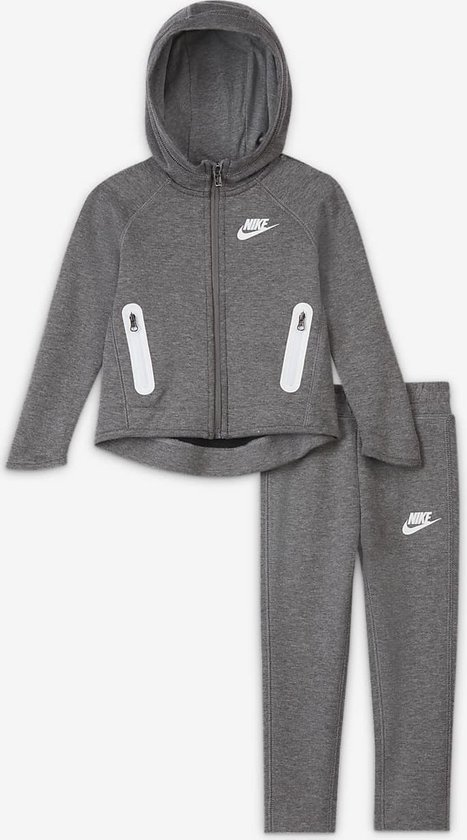 Nike Sportswear Tech Fleece Baby Hoodie En Joggers Set - Grijs - Maat 74