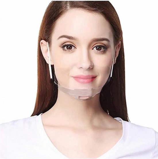 10x Transparant mondmasker mondkapje doorzichtig