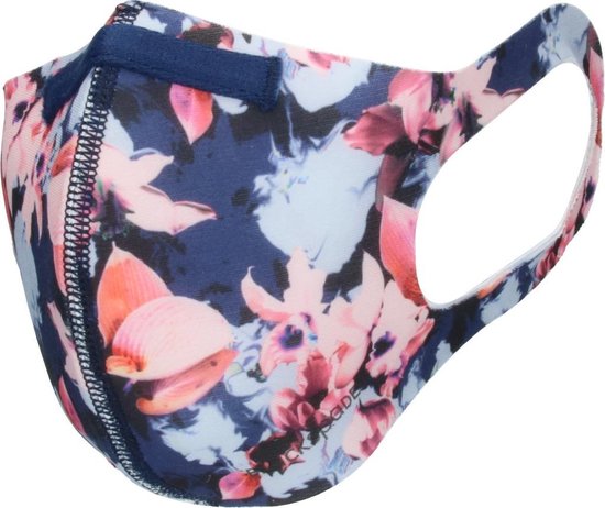 Blackspade Uniseks wasbaar mondkapje volwassenen - Herbruikbaar, stretch katoen Floral - Medium